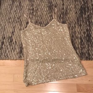 Gold sequin v-neck camisole tank